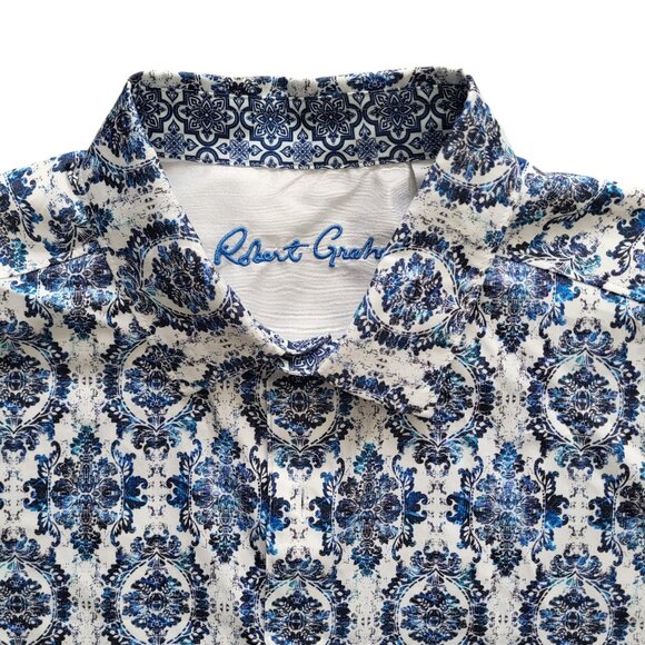 Robert Graham Criswell Classic Fit Short Sleeve Button Down Shirt Men's Large - Picture 3 of 8